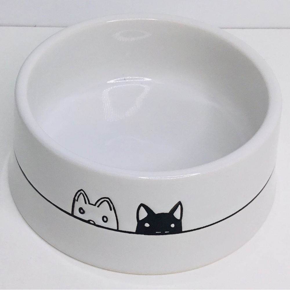 Cat Bowl Heads Signature Stoneware Cat Dish